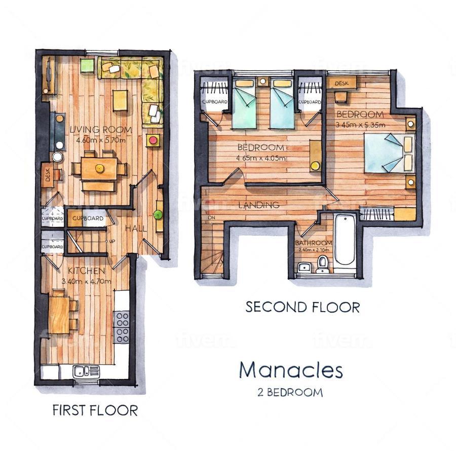 Manacles - Spacious Flat Near Beach With Sea Views & Parking 法尔茅斯 外观 照片